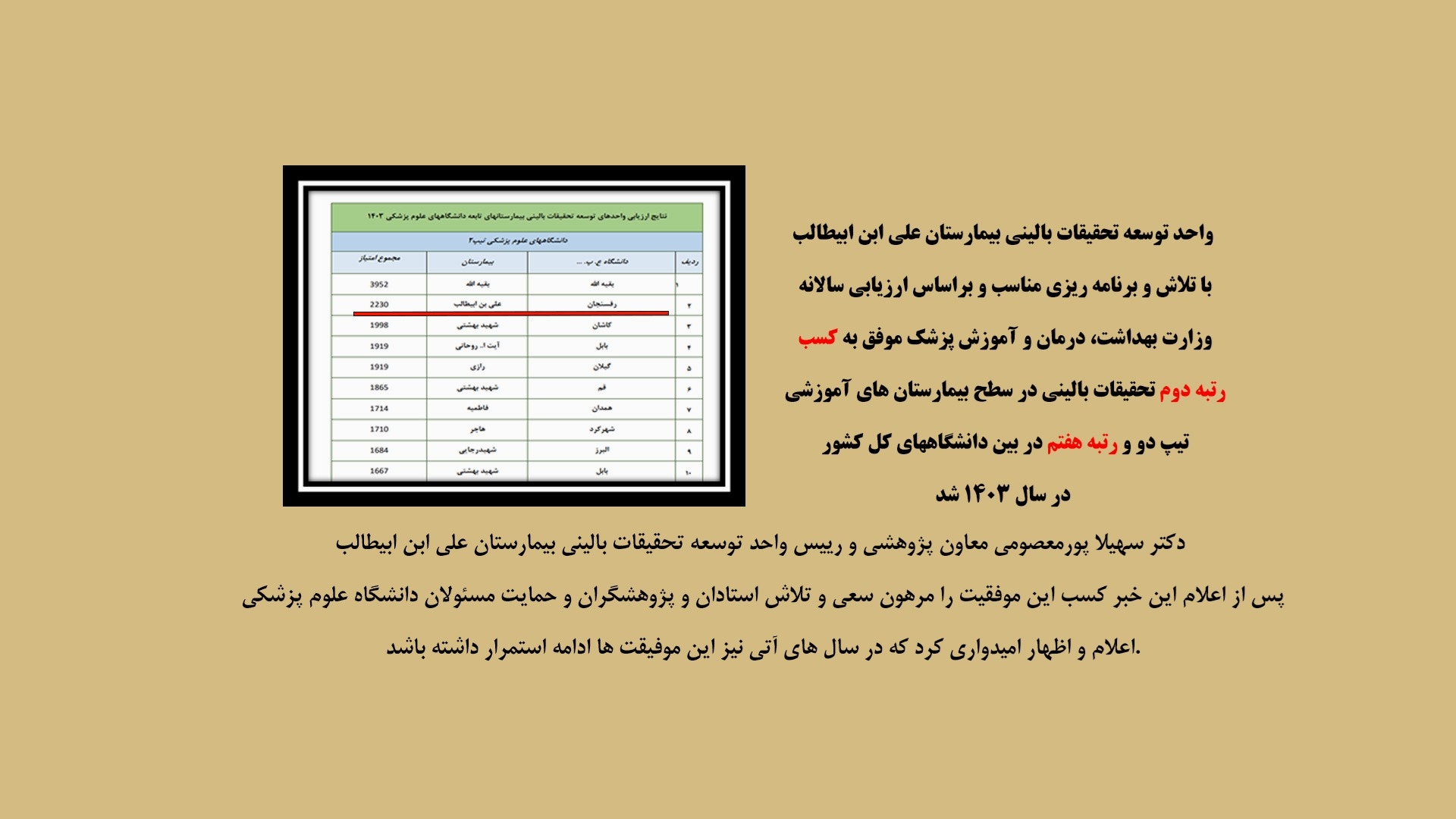 کسب رتبه دوم